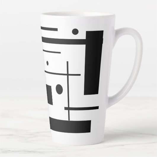 Witte geometrische vormen op aangepaste latte Mok (Rechts)