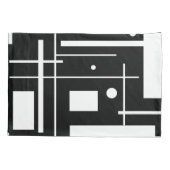 Witte geometrische vormen op Hoesje met zwarte loo Kussensloop (Achterkant)