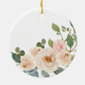 Witte gepersonaliseerde kerstavond keramisch ornament (Achterkant)