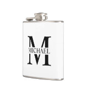Witte gepersonaliseerde monogram- en naamfles heupfles (Links)