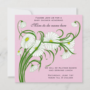 Witte Gerber Madeliefjes Bloemenmeisje Baby Shower Kaart