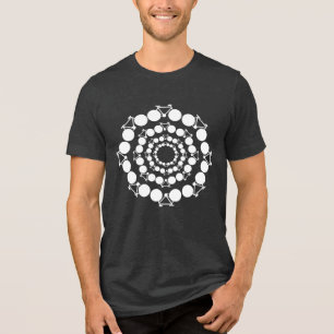 witte gestileerde fietsen in cirkels Tri-Blend shirt