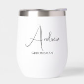 Witte gestileerde naam bruiloft Groomsman (Links)