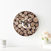 Witte getallen van de Rustige Wood Slice Stof | Mo Grote Klok (Huis)