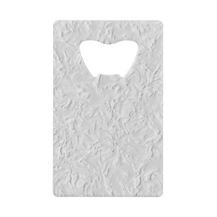 Witte getextureerde steen, zwart-wit Abstracte kun Kredietkaart Flessenopener