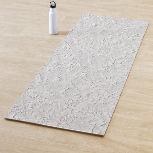 Witte getextureerde steen, zwart-wit Abstracte kun Yogamat (In situ)