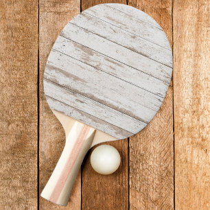 Witte Gewassen Houten Planken Tafeltennisbatje