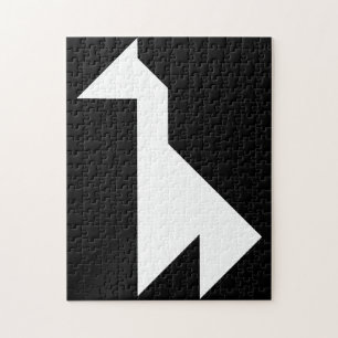 Witte giraffe Tangram Legpuzzel