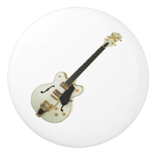Witte gitaarkeramische knop