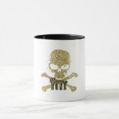 Witte glam naar de beenglitter Skull Mok (Midden)