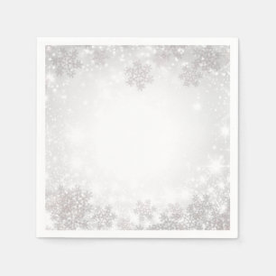 Witte glinsterende sneeuwvlokken Winter Wonderland Servet