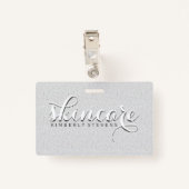 Witte glitter badge (Achterkant met clip)