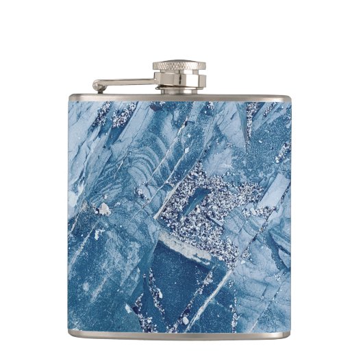 Witte glitter en marmer heupfles (Voorkant)