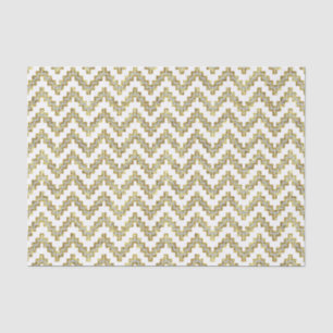 Witte glitter Ikat Chevron over witte achtergrond Tissuepapier