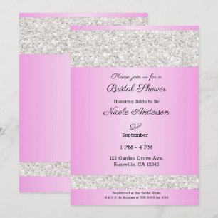 Witte glitter Sparkle roze Glam Vrijgezellenfeest Kaart