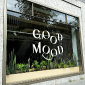 Witte Goede Stemming Elegante Typografie Raamklemm Raamsticker