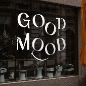 Witte Goede Stemming Elegante Typografie Raamklemm Raamsticker