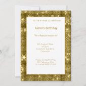 WITTE GOLD DiSCO METALLIC BIRTHDAY-INVITATIE Kaart (Voorkant)
