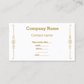 WITTE GOLD FLOURISH MODERN VISITEKAARTJE