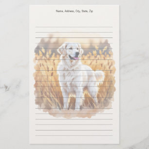 Witte Golden Retriever Hond Briefpapier