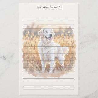 Witte Golden Retriever Hond Briefpapier