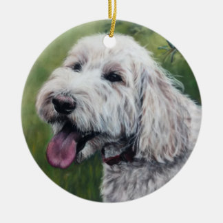 Witte Goldendoodle pup Keramisch Ornament