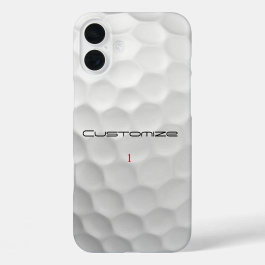 Witte Golfbal met Putjes Textuur Aangepaste Naam N Case-Mate iPhone Case (Achterkant)