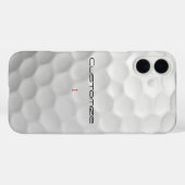 Witte Golfbal met Putjes Textuur Aangepaste Naam N Case-Mate iPhone Case (Achterkant (horizontaal))
