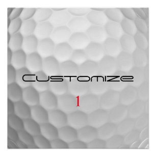 Witte Golfbal met Putjes Textuur Aangepaste Naam N Perfect Poster