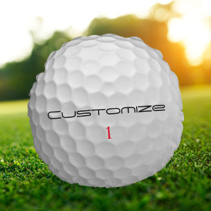 Witte Golfbal met Putjes Textuur Aangepaste Naam N Rond Kussen
