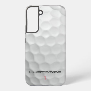Witte Golfbal met Putjes Textuur Aangepaste Naam N Samsung Galaxy Hoesje