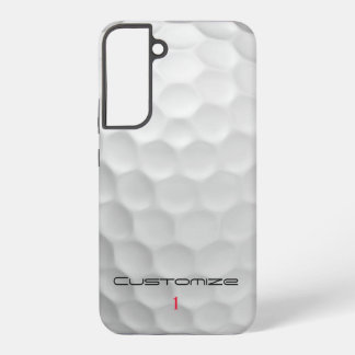 Witte Golfbal met Putjes Textuur Aangepaste Naam N Samsung Galaxy Hoesje