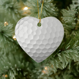 Witte Golfbal met Putjes Textuur Keramisch Ornament