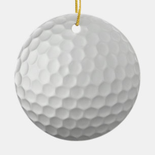Witte Golfbal met Putjes Textuur Keramisch Ornament