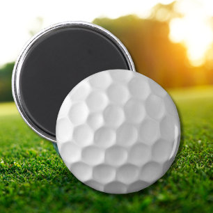 Witte Golfbal met Putjes Textuur Magneet