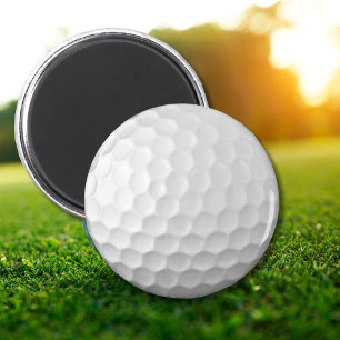 Witte Golfbal met Putjes Textuur Magneet