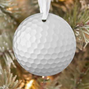 Witte Golfbal met Putjes Textuur Ornament