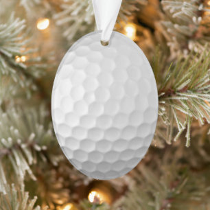 Witte Golfbal met Putjes Textuur Ornament