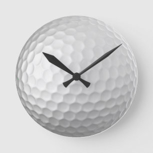 Witte Golfbal met Putjes Textuur Ronde Klok