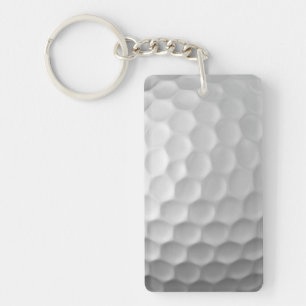 Witte Golfbal met Putjes Textuur Sleutelhanger