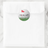 witte golfbal met vlag ronde sticker (Tas)