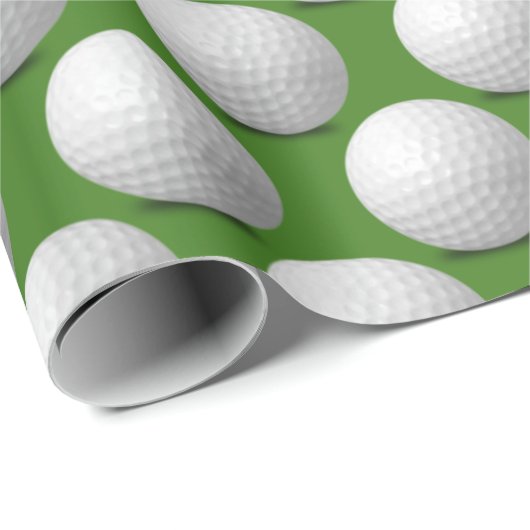 witte golfballen op groen cadeaupapier (Rol Hoek)