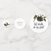 Witte Gotische Roos Donkere Bruidsfeest Confetti (Achterkanten)