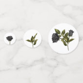 Witte Gotische Roos Donkere Bruiloft Feest Confetti (Voorkanten)