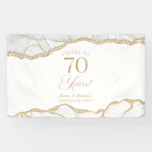 Witte Goud Agat 70ste Huwelijksverjaardagsfeest Spandoek