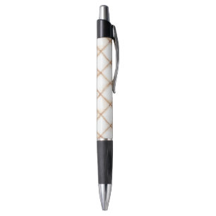 Witte Goud Crème Strepen Vierkanten   Pen