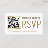 Witte goud folie QR-code RSVP trouwwebsite Informatiekaartje (Voorkant)