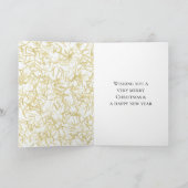 Witte Goud Glam Glitzy Kerstmis Kaart (Binnen)