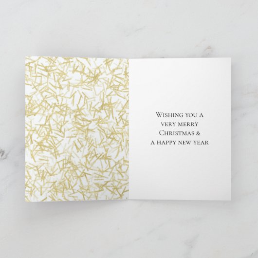 Witte Goud Glam Glitzy Kerstmis Kaart (Binnen)