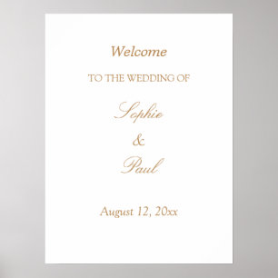 Witte Gouden Beige Trouw Welkom Poster